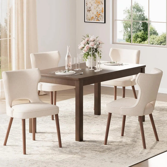 Wooden Dining Chairs Set Of 4 Modern Farmhouse Upholstered