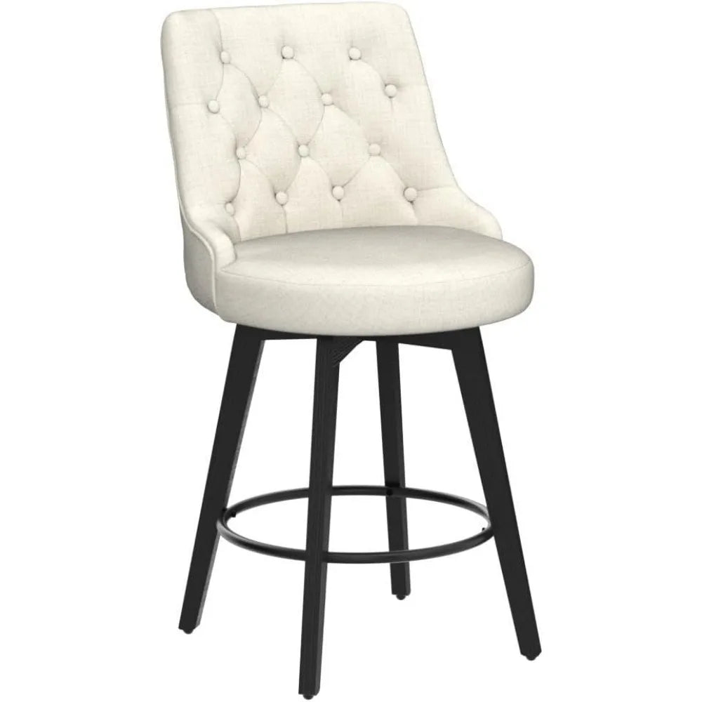 Zhuxiang Modern Swivel Bar Stools With Back Upholstered Fabric