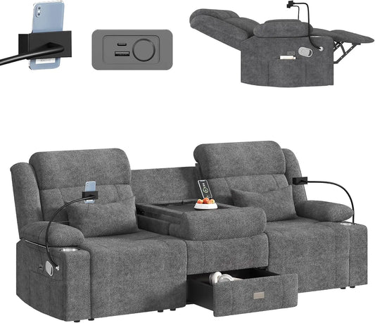Dawer Home Theater Seating RV Reclining Sofa With USB