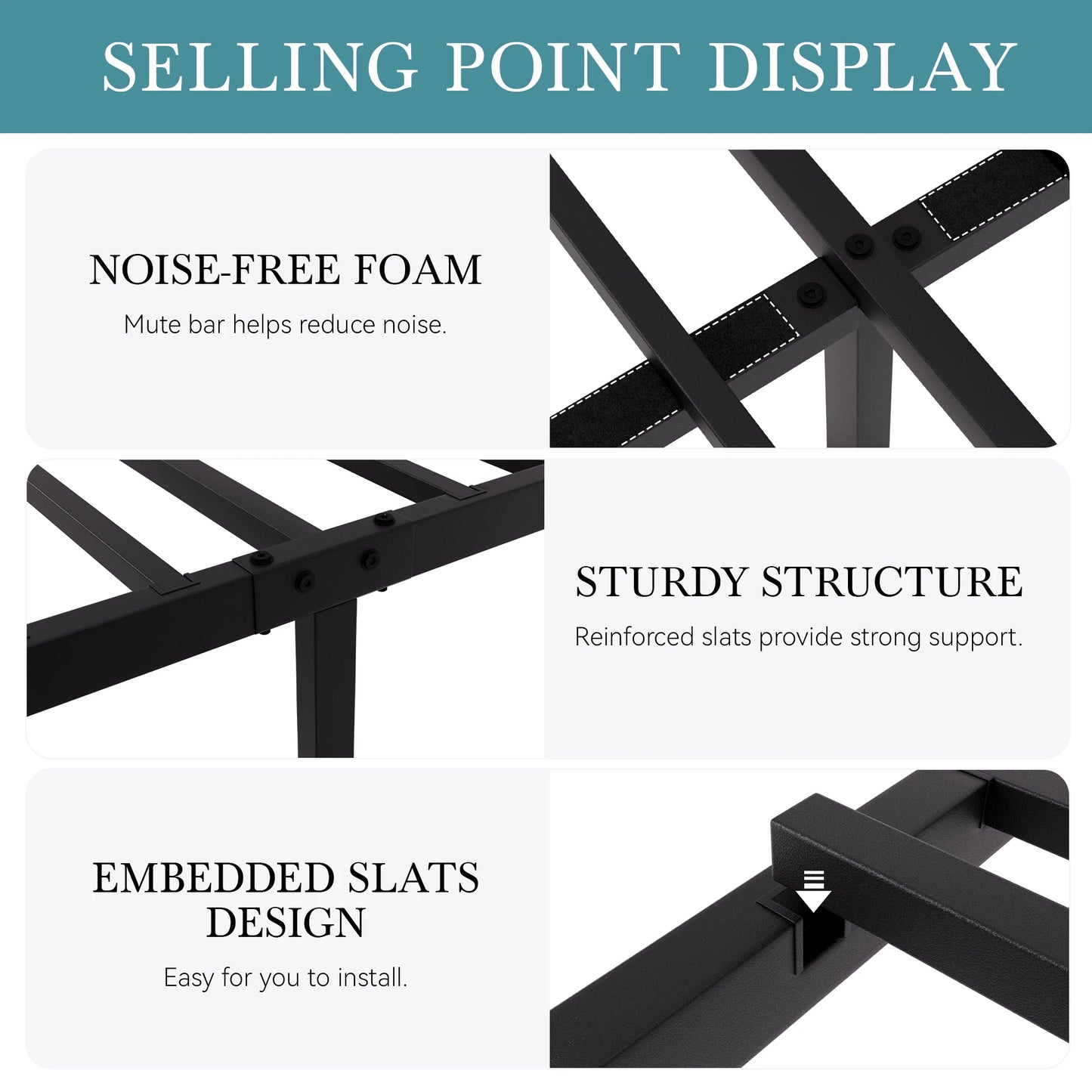 HOOMIC Metal Platform Bed Frame With Vintage Circular Headboard And Footboard