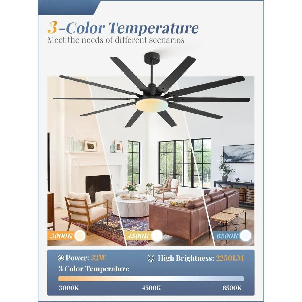 Nest N Yard Outdoor Ceiling Fan with Lights and Remote