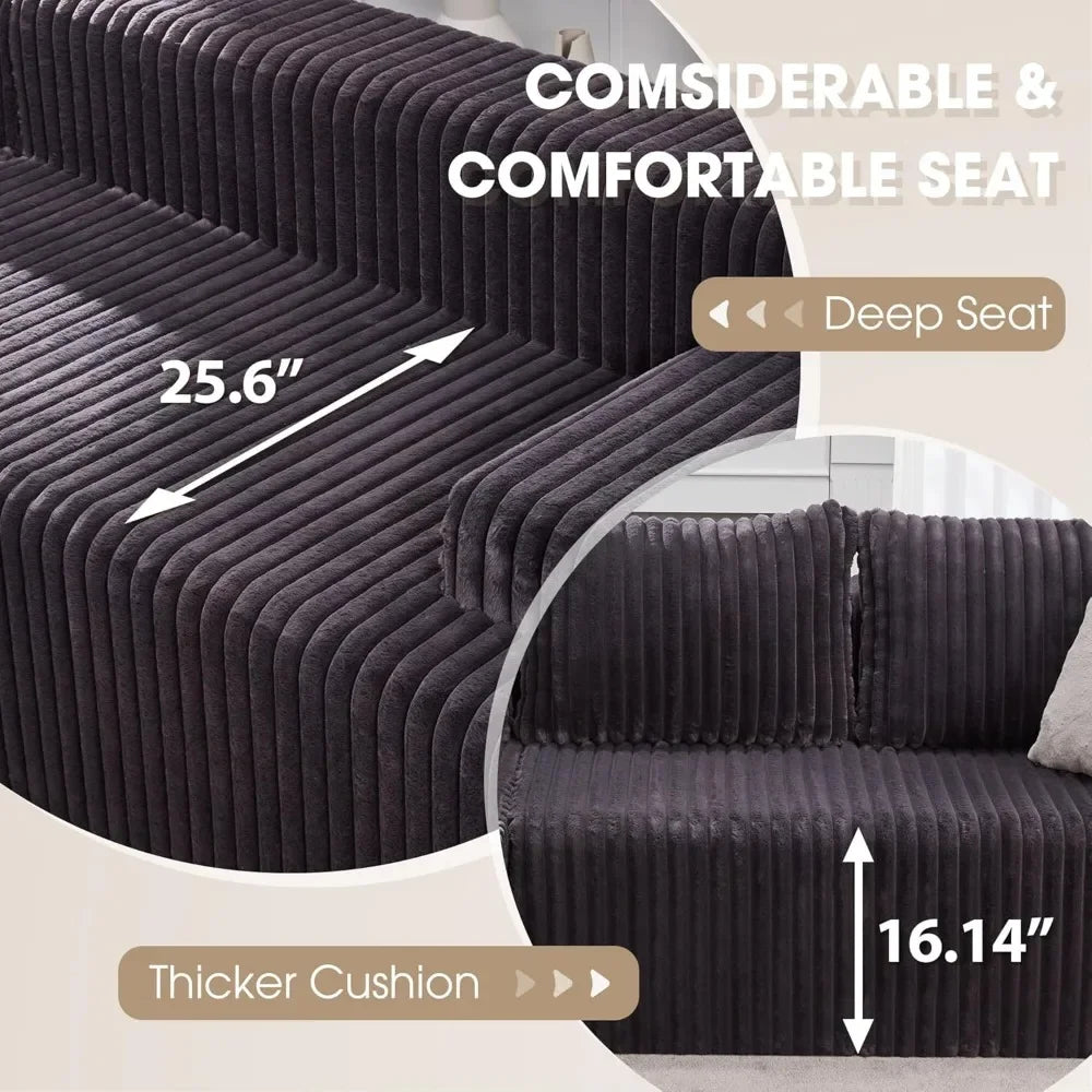 Modular Sectional Sofa L Shape Memory Foam Chaise Set