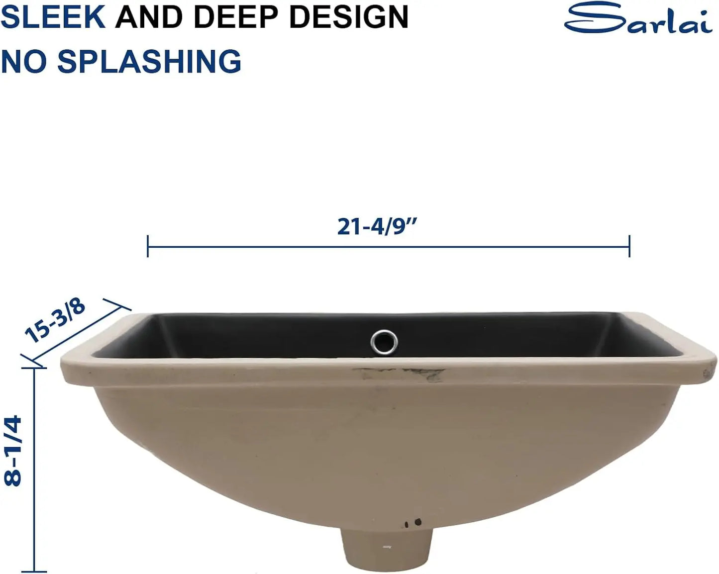 Ceramic Undermount Bathroom Sink Oval Vanity Basin With Overflow