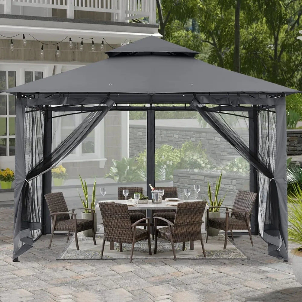 XMSJ Outdoor Gazebo With Mosquito Netting For Patios