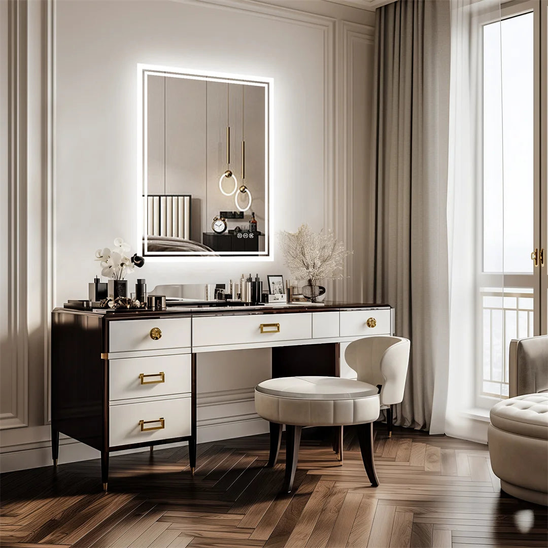 LUVODIC Illuminate LED Backlit Frameless Dimmable Defog Bathroom Mirror