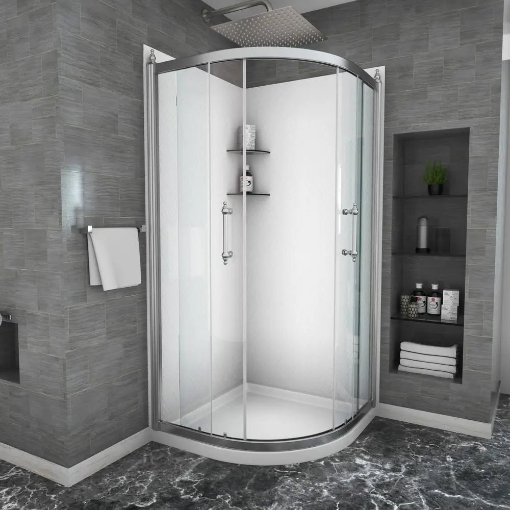 Hign-concerned Chrome Framed Tub Shower Door With Tempered Glass