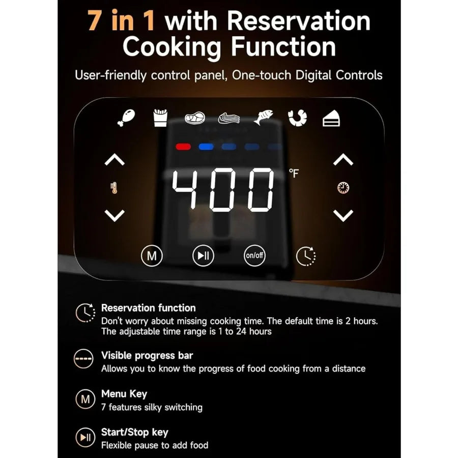 LISM Digital Air Fryer Oven With Transparent Window Seven Presets