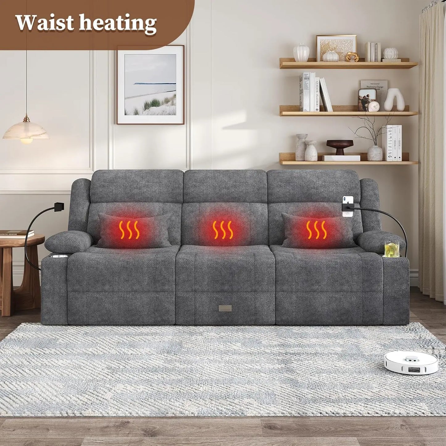 Dawer Home Theater Seating RV Reclining Sofa With USB