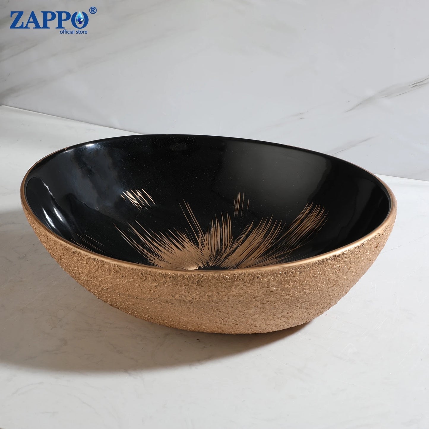 Torayvino Ceramic Oval Vessel Sink For Above Counter Bathroom