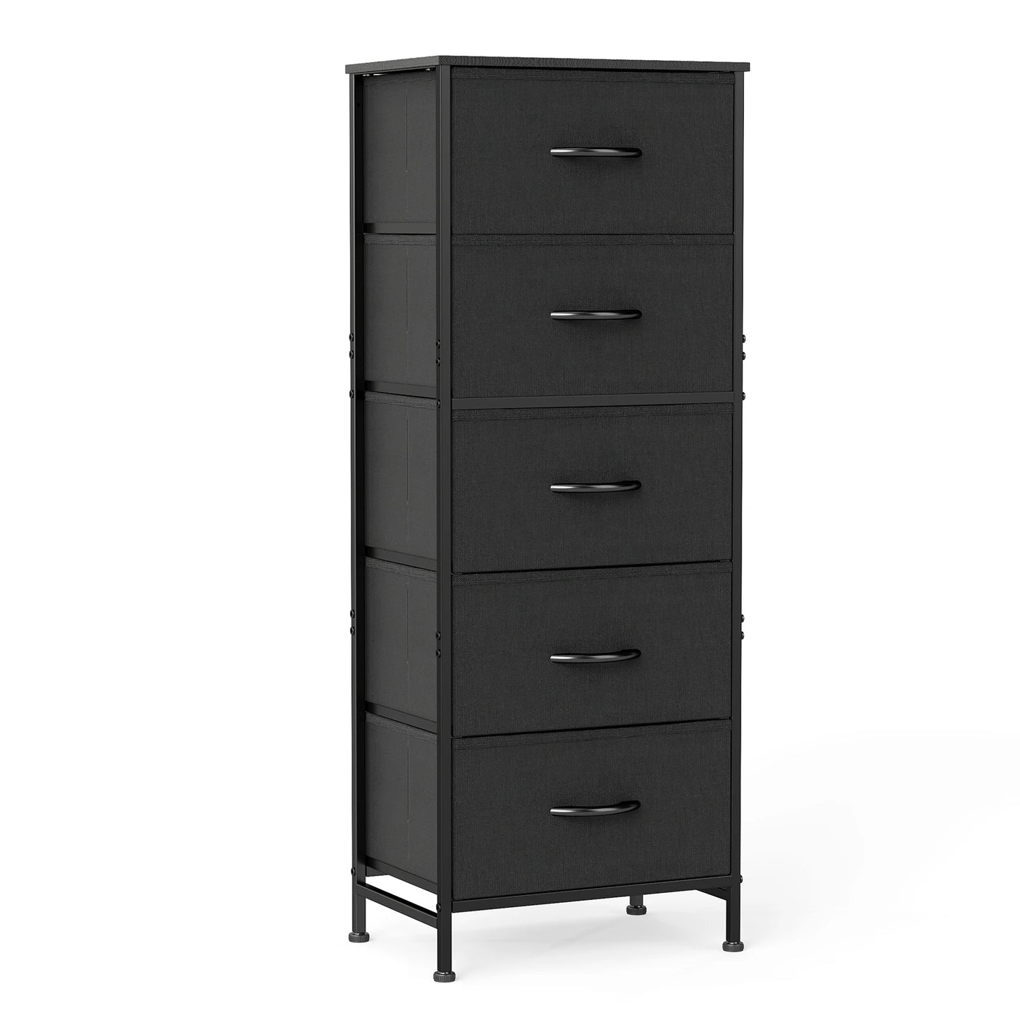JHK Dresser With 5 Fabric Drawers Steel Frame Bedroom Furniture