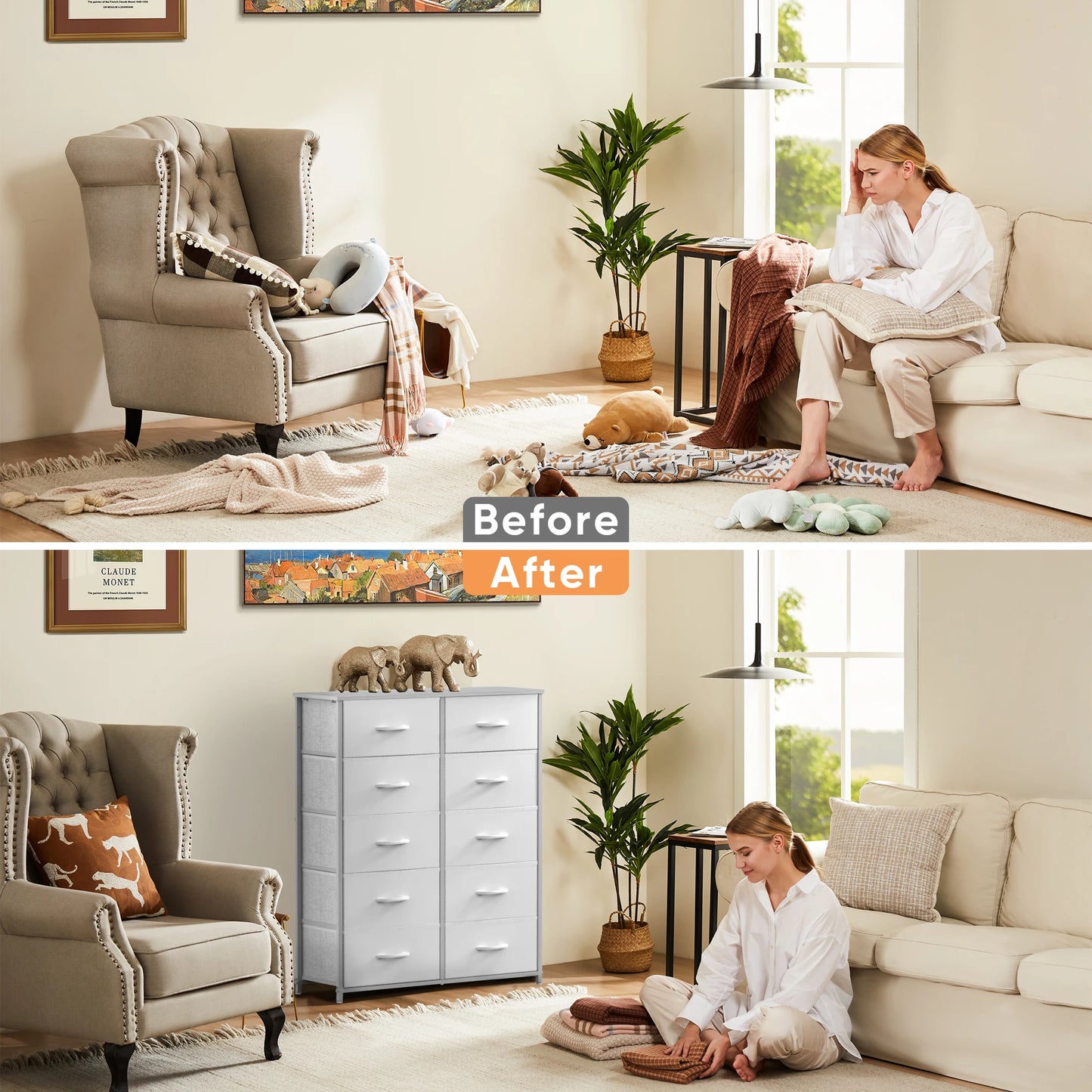 JHK Modern Dresser Wardrobe With Drawers Bedroom Storage Cabinet