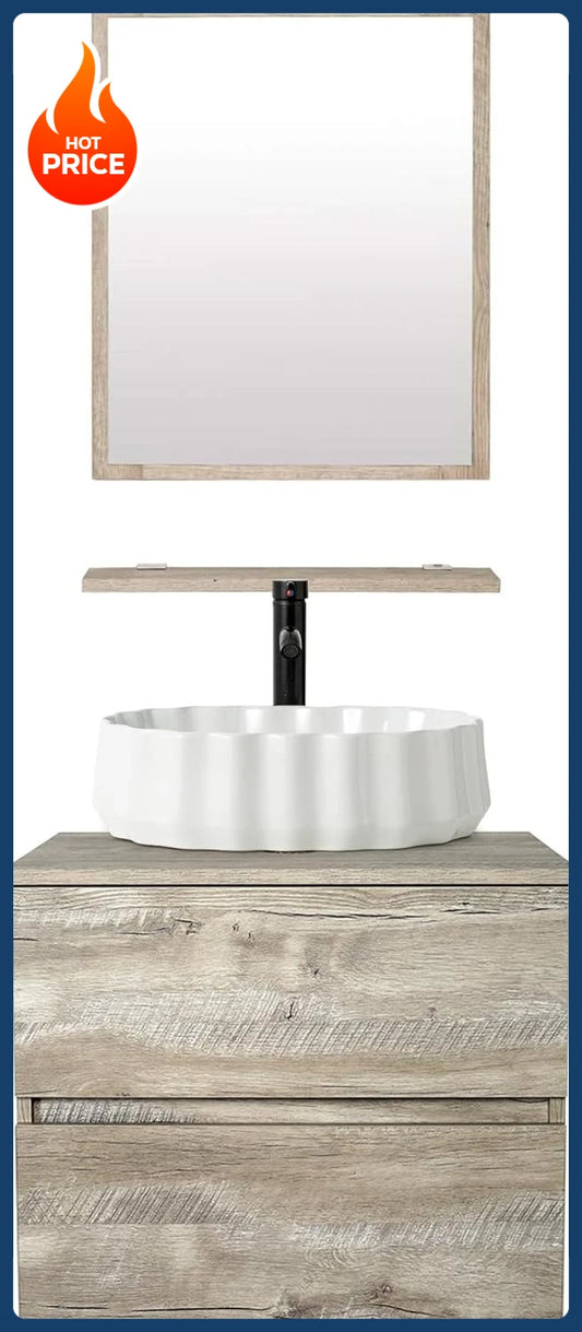 XMSJ Bathroom Vanity Sink Combo Wall Mount Floating Cabinet Drawers