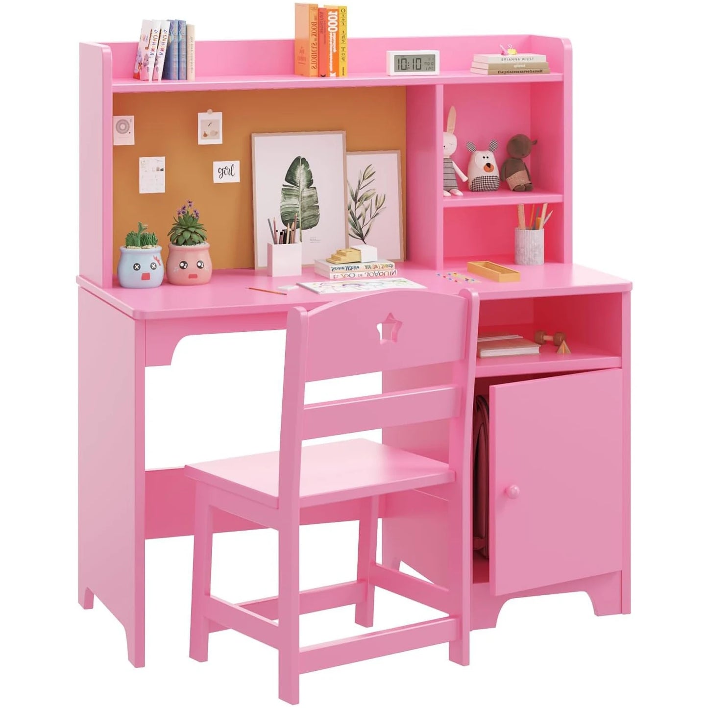 HobbyLane Kids Desk and Chair Set With Hutch Storage
