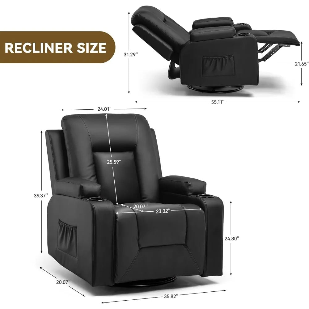 Recliner Chair With Cup Holders And Side Pockets Living Room