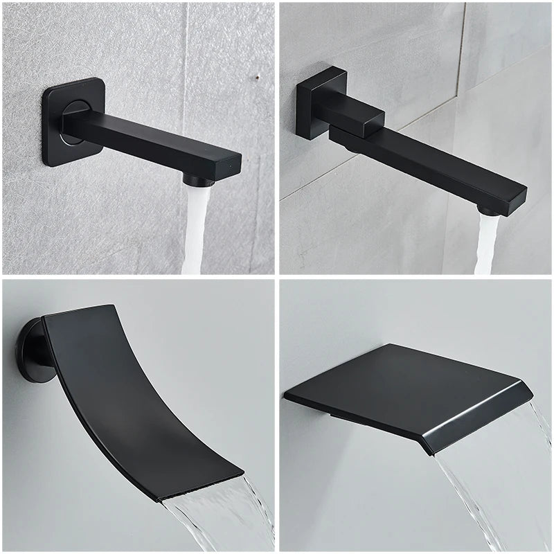 Quyanre Concealed In Wall Shower Faucet System With Tub Spout