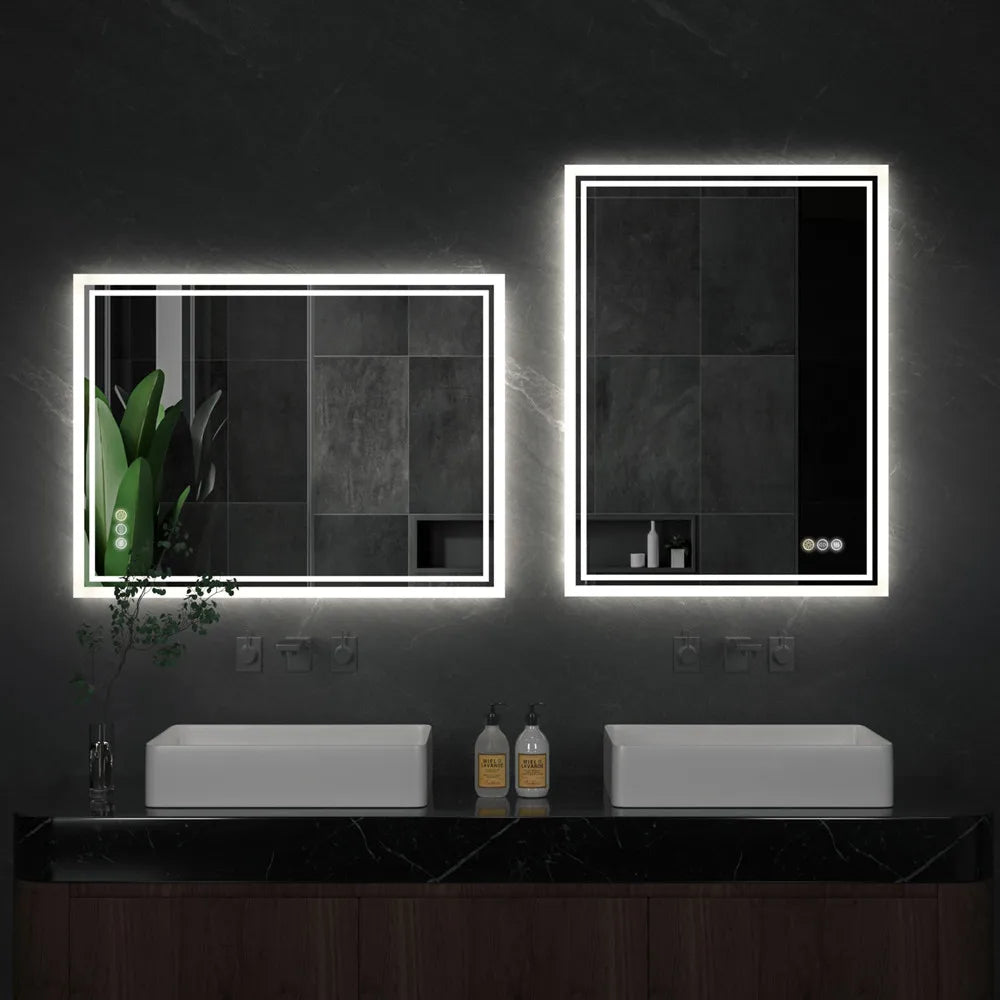 LUVODIC Illuminate LED Backlit Frameless Dimmable Defog Bathroom Mirror