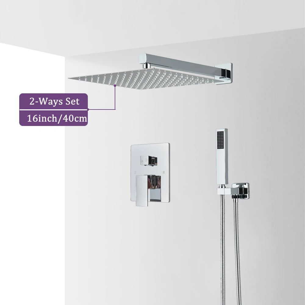 MYQualife Chrome Shower Faucet Set Two to Three Way Diverter