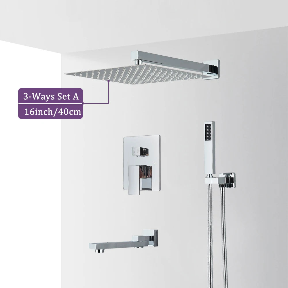 MYQualife Chrome Shower Faucet Set Two to Three Way Diverter