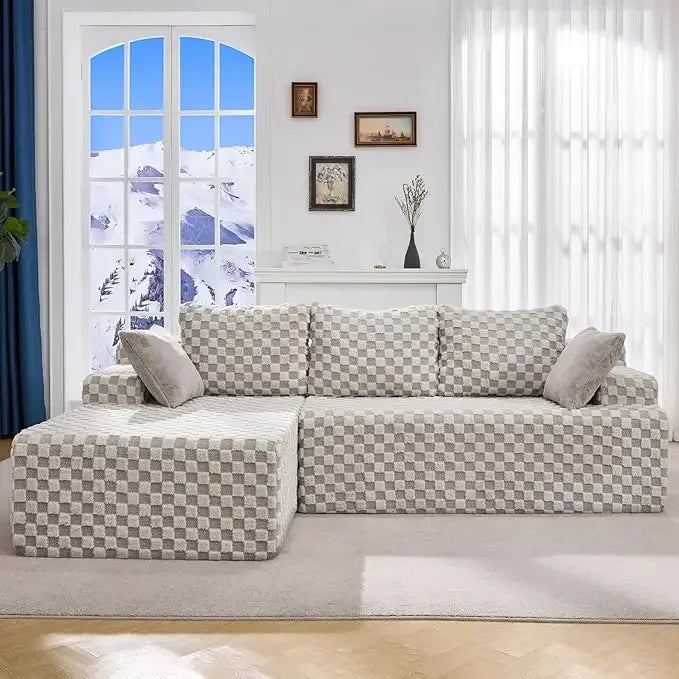 Modular Sectional Sofa L Shape Memory Foam Chaise Set