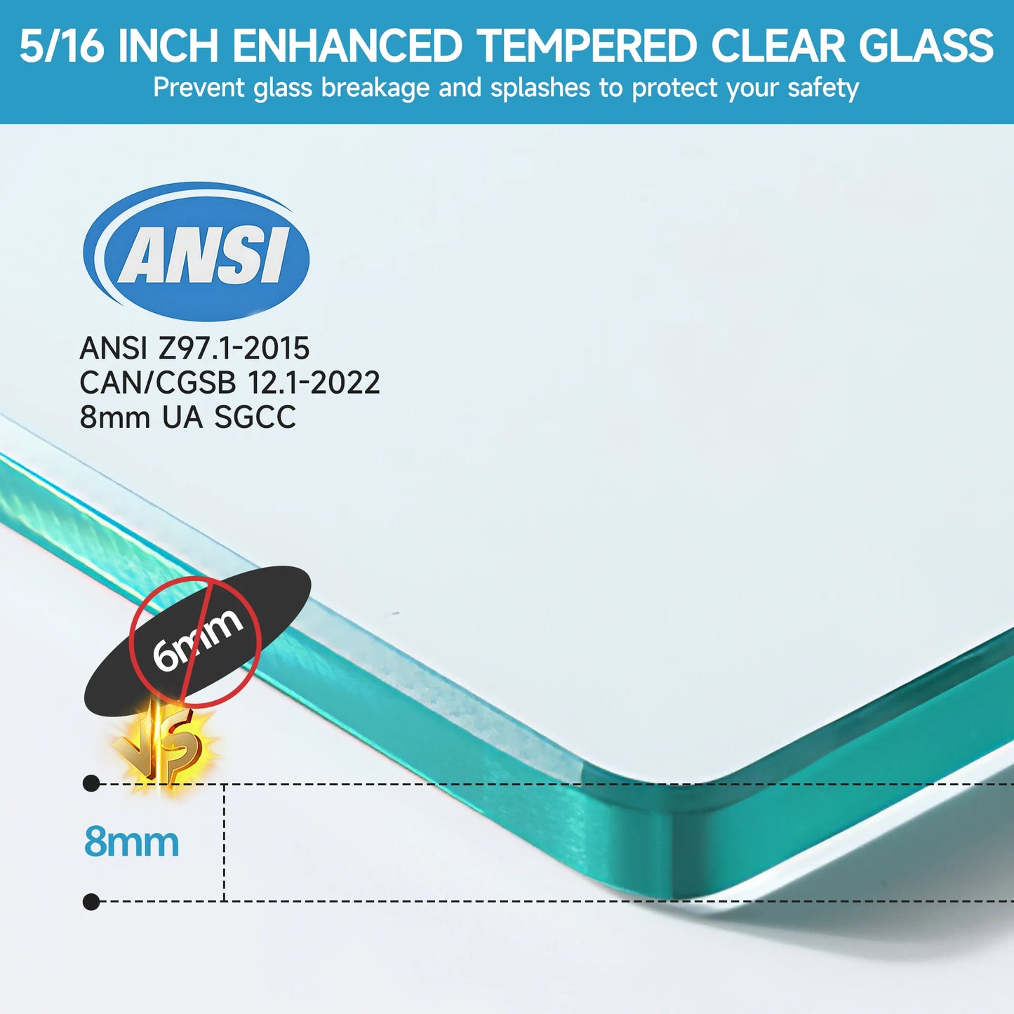 Sh.Kl Single Sliding Bathtub Shower Door with Tempered Glass