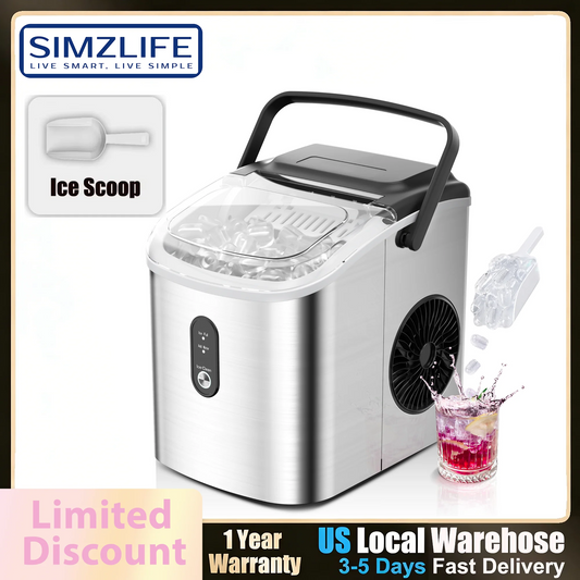SIMZLIFE Portable Countertop Ice Maker 26 Lbs Per Day