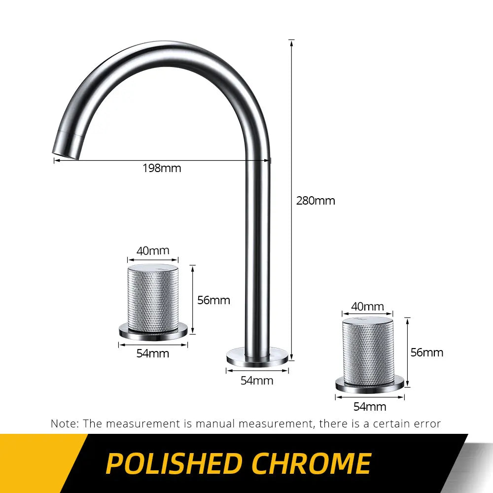 Bagnolux Deck Mounted Basin Faucet Dual Handle Hot Cold Mixer 360 Rotation