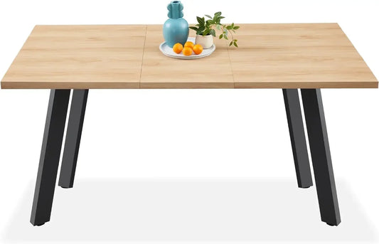 XMSJ Extendable Dining Table For Six Modern Expanding Kitchen Table