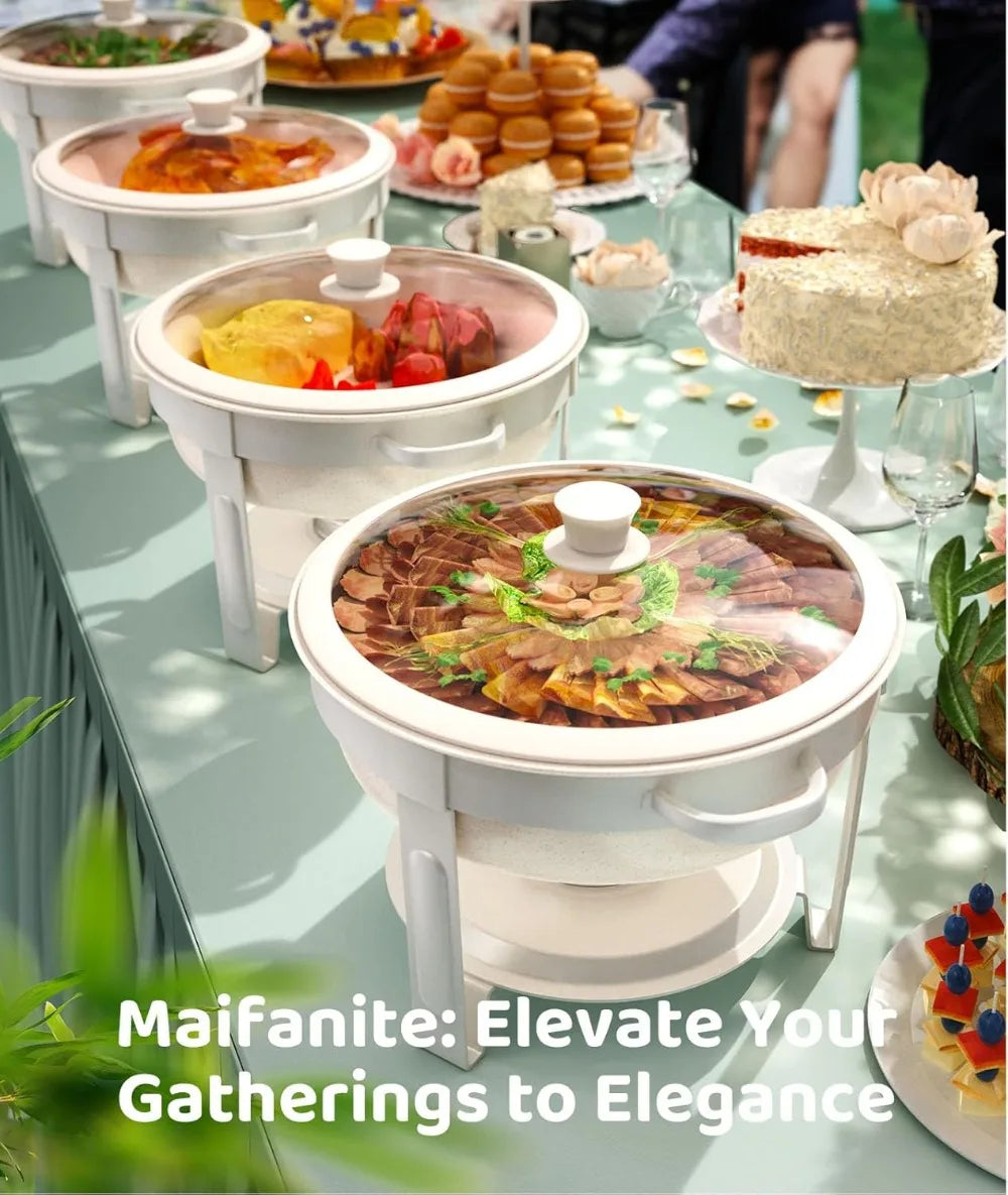 XMSJ Maifanite Chafing Dish Set 4 Pack for Buffets