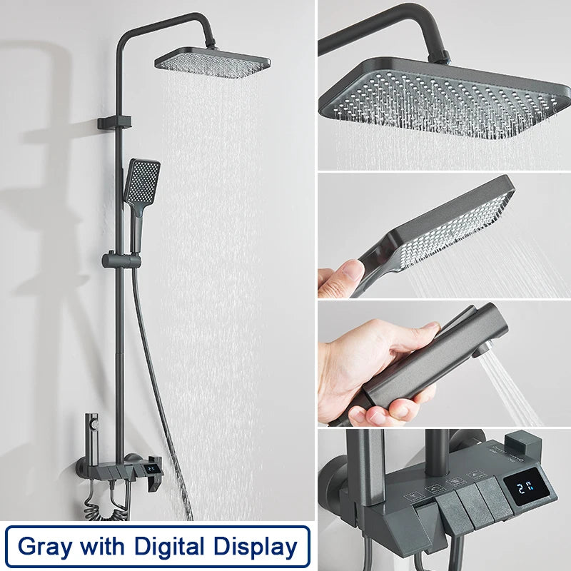 Rozin Digital Display Shower Faucet Set Dual Control