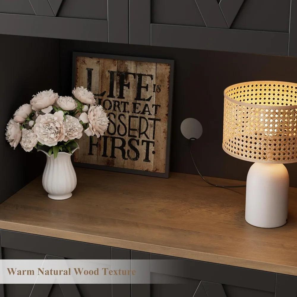 DAFIFY Freestanding Pantry Cabinet With Microwave Stands Farmhouse