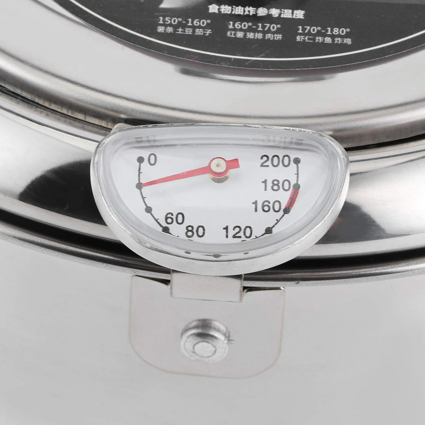 LISM Japanese Tempura Frying Pot With Thermometer And Lid Stainless Steel