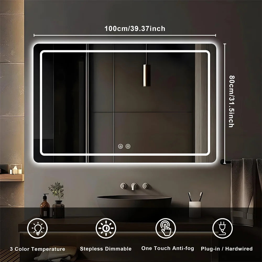 MYGIIVOVO LED Bathroom Vanity Mirror With Backlit Demister Dimmable