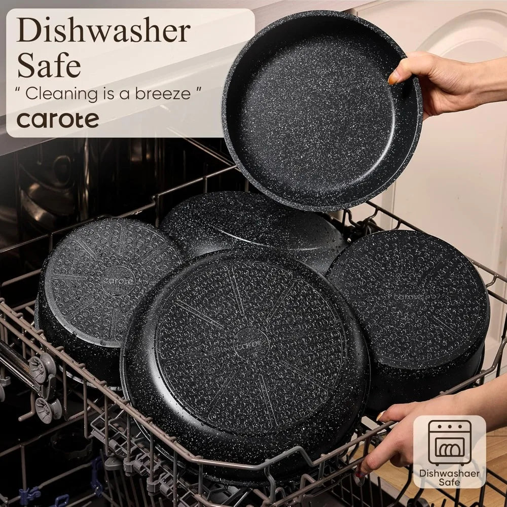 Carote Nonstick Pots And Pans Set With Detachable Handles