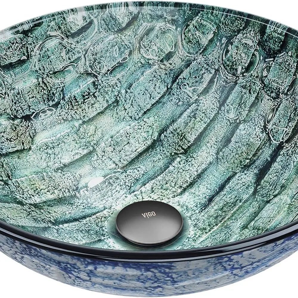 Tempered Glass Vessel Sink With NonStickShield QuickDrain TempGuard