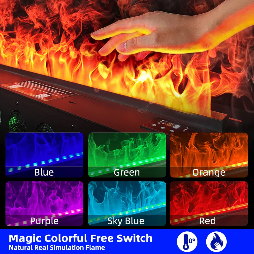 Water Vapor Fireplace 3D Flame Effect With Smart App Control Humidifier