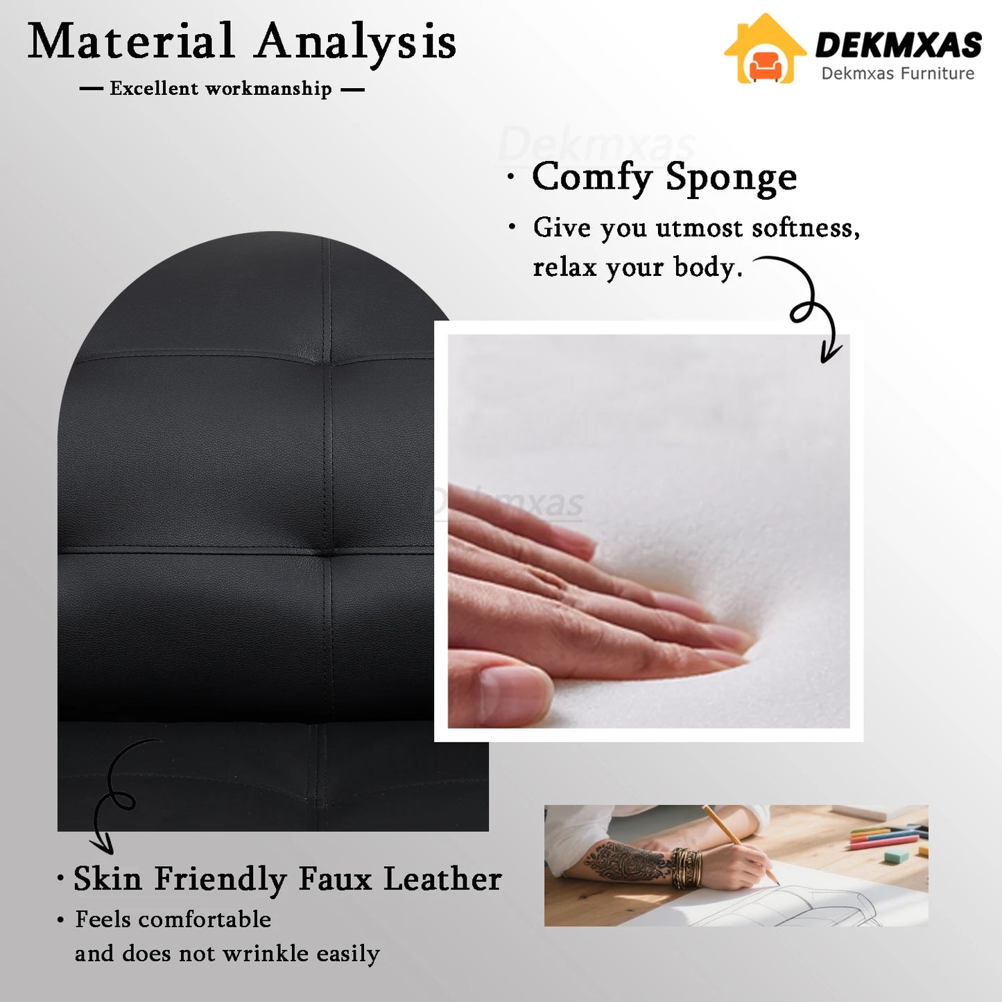 Dekmxas Leather Sofa Set for Living Room