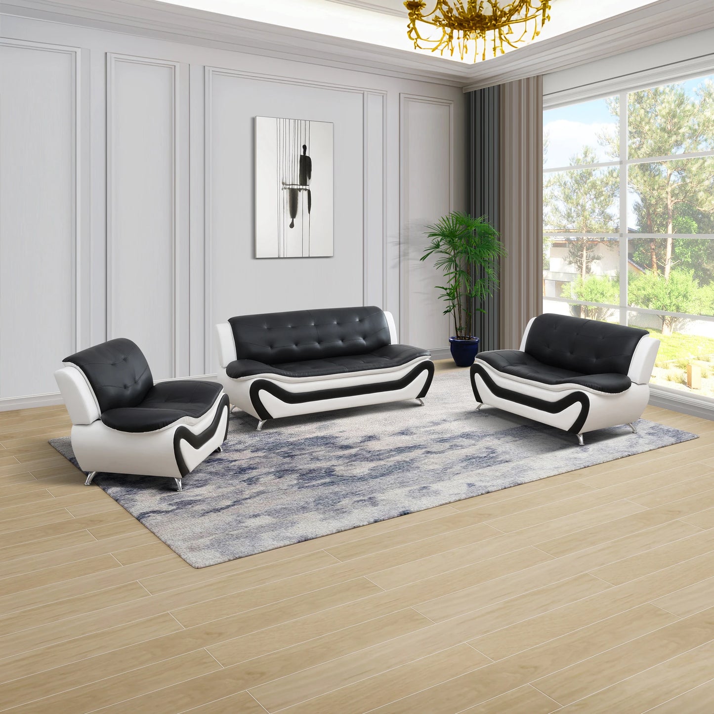 Dekmxas Leather Sofa Set for Living Room