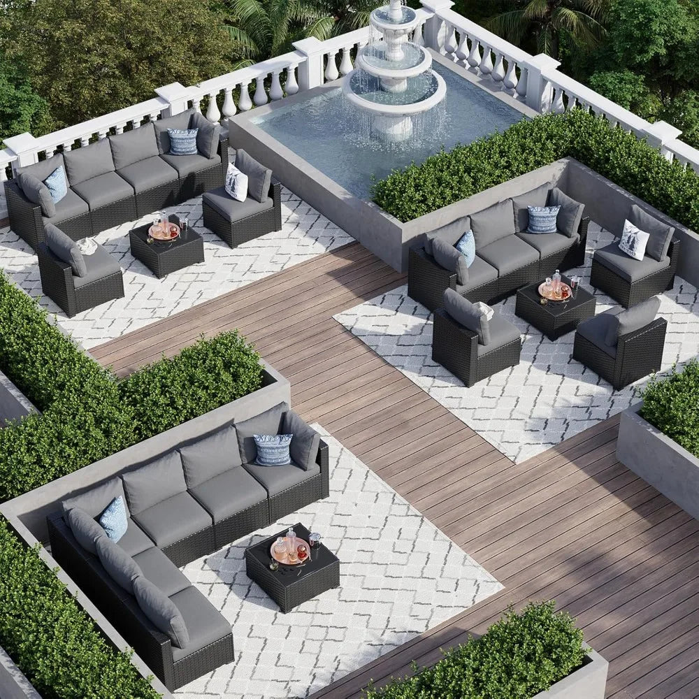 Outdoor Wicker Rattan Patio Furniture Set With Cushions