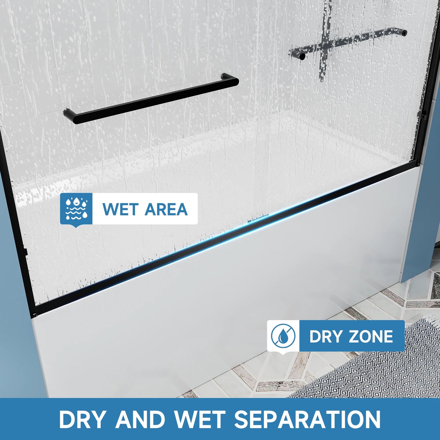 Sh.Kl Aluminum Framed Double Sliding Shower Door With Tempered Glass