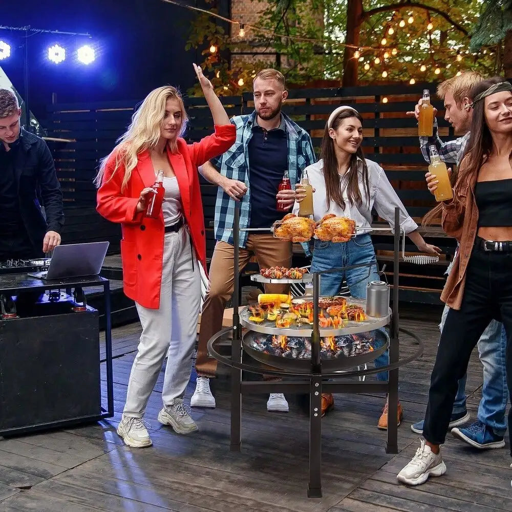 Heavy Duty Cast Iron Charcoal Tabletop BBQ Grill For Camping And Picnic