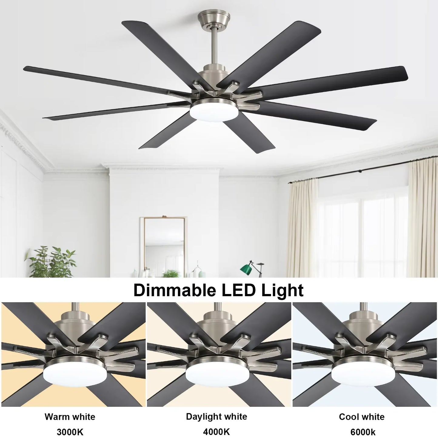 Sofucor Ceiling Fan With LED DC And Remote Control