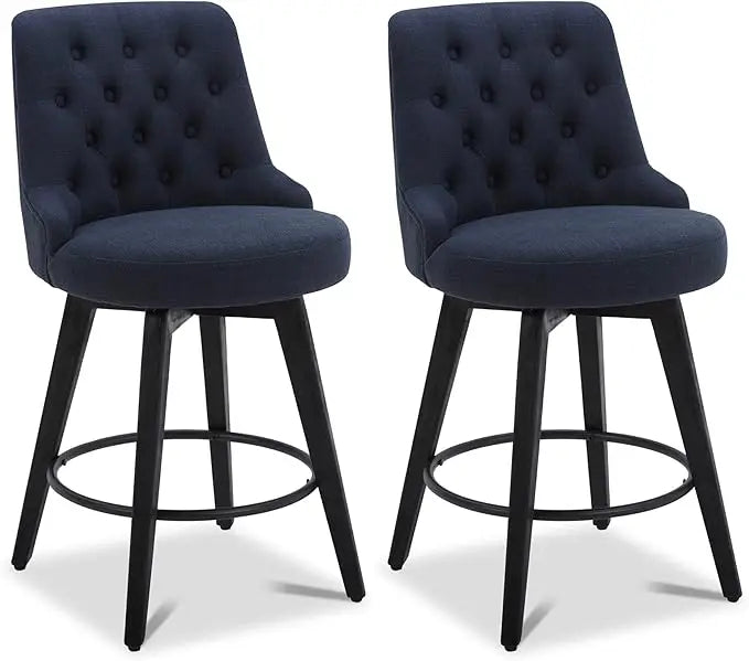 Zhuxiang Modern Swivel Bar Stools With Back Upholstered Fabric