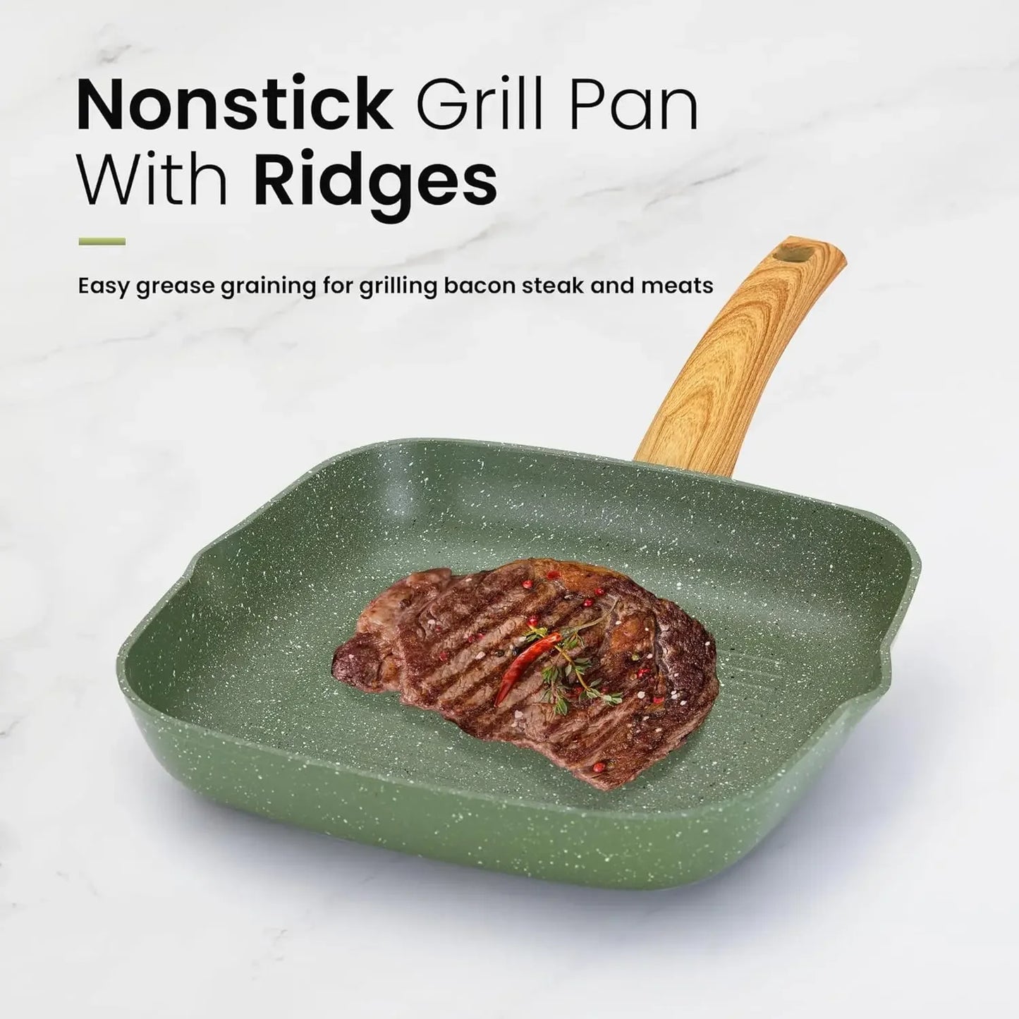 XMSJ Pots And Pans Set Nonstick 30 Pieces Induction Cookware