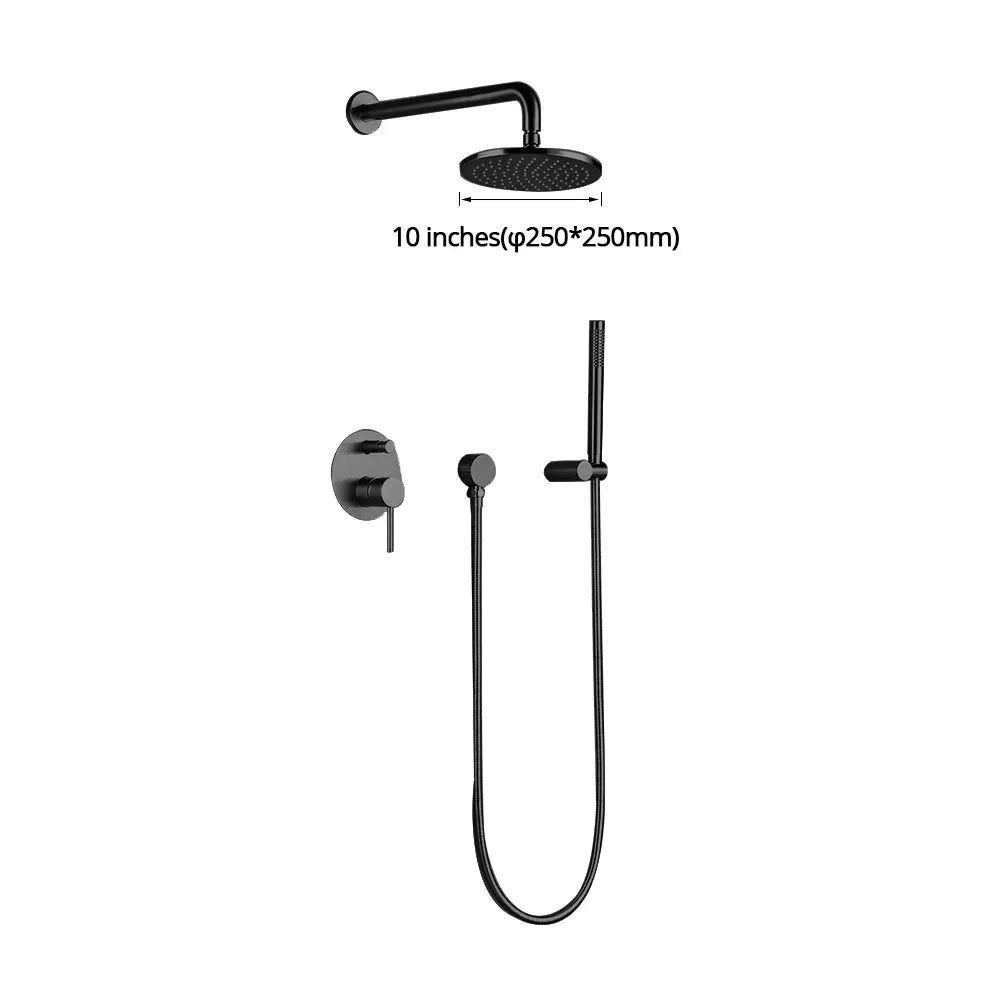 Bagnolux Brushed Finish Shower System With Wall Mounted Mixer Diverter