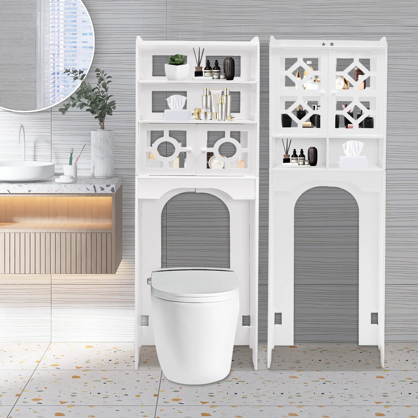 Bathroom Over The Toilet Cabinet 4 Tier Storage Organizer