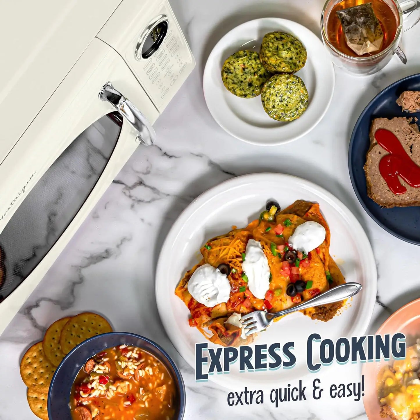 XMSJ 700W Microwave Oven With Child Safety Lock Auto Settings