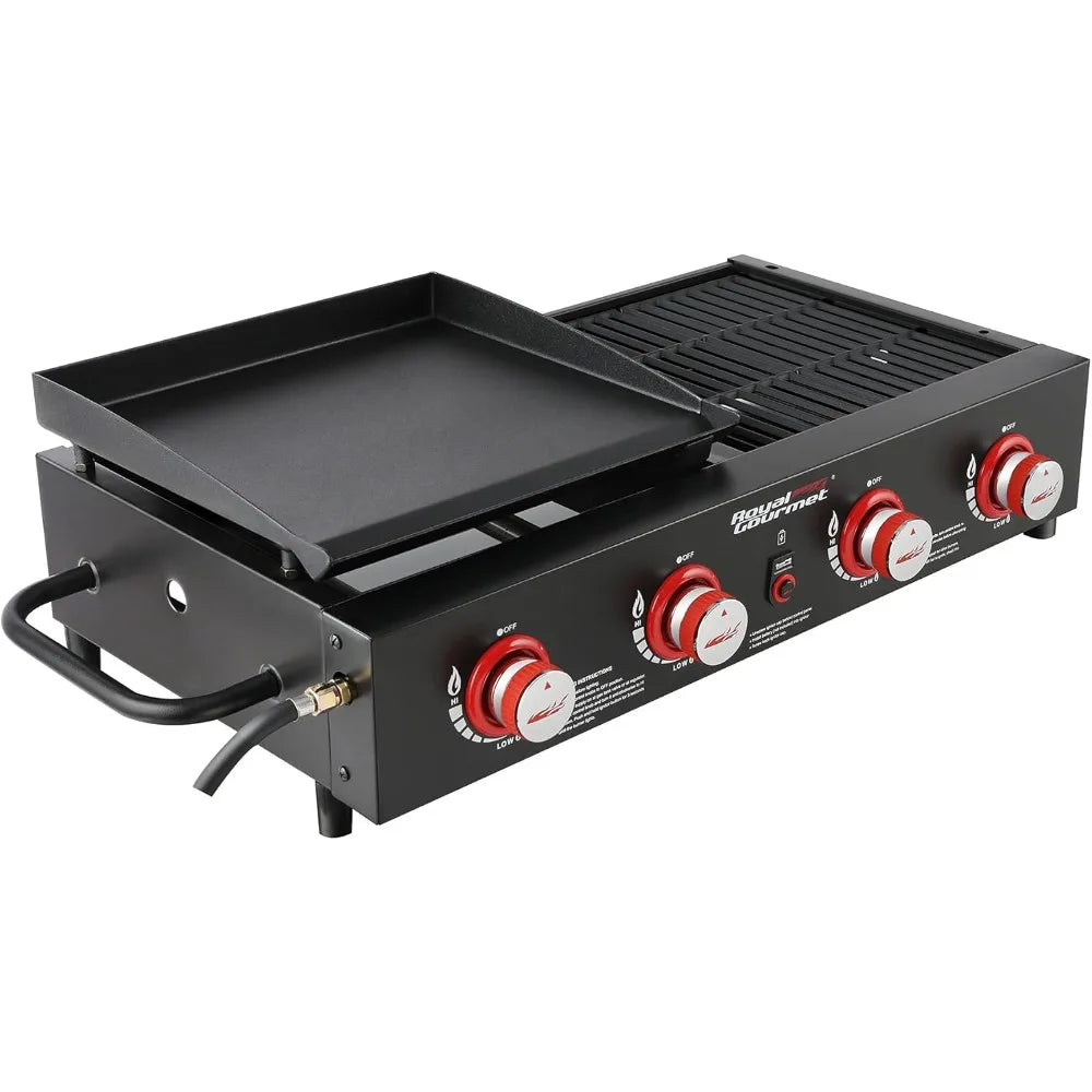 GD4002T 4 Burner Tailgater Grill And Griddle Combo Portable