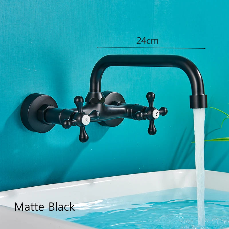 Saeuwtowy Wall Mounted Basin Faucet 360 Degree Rotation
