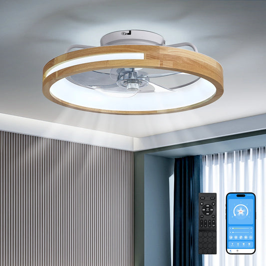ARLGSITE Modern Low Profile Ceiling Fan With Lights Remote Dimmable LED