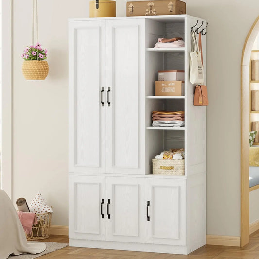LIKIMIO Armoire Five Door Wardrobe Closet Bedroom Furniture